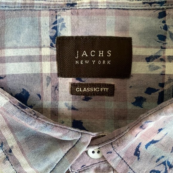 Jachs Classic Fit Plaid with Splatter Print Shirt - Picture 4 of 6